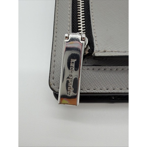Kate Spade Staci Wallet Colorblock Slim Bifold Nimbus Grey Clutch Organizer - Picture 11 of 14